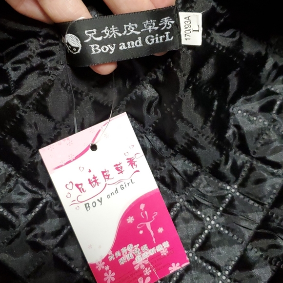 Black faux fur ankle length jacket - Picture 6 of 6